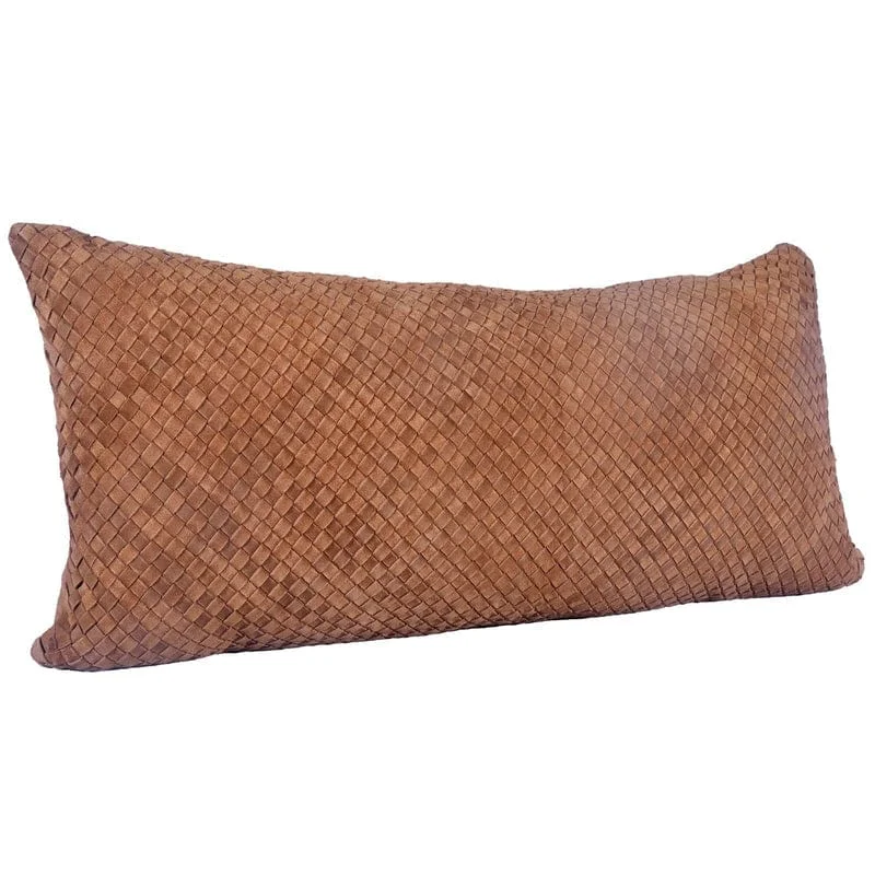 Woven Suede Lumbar Pillow