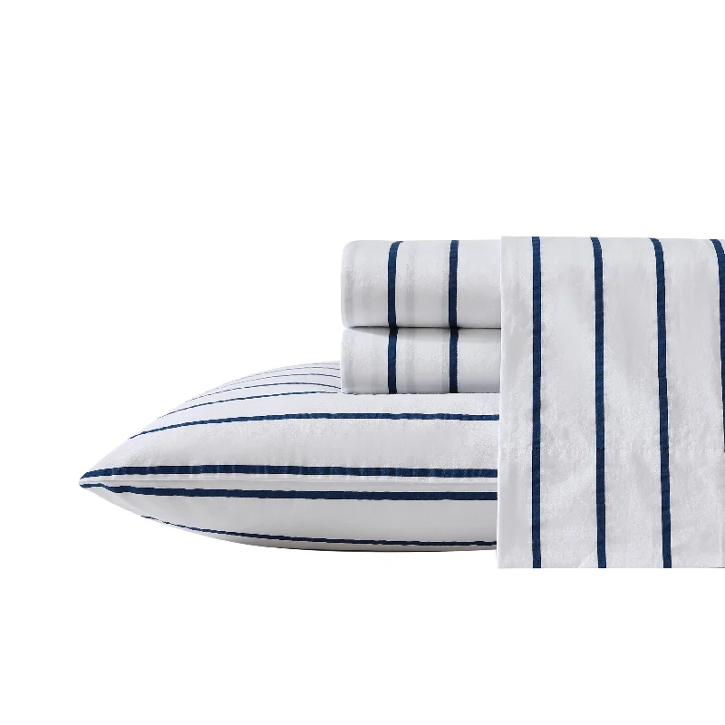 Nautica Brenton Stripe Navy Twin Sheet Set