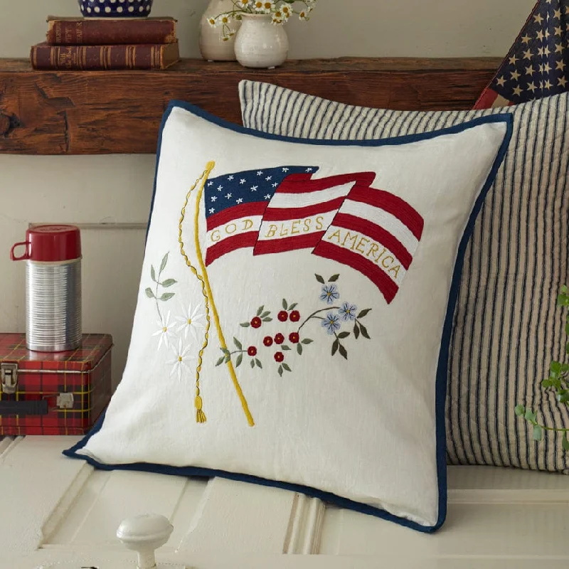 God Bless America Porch Pillow