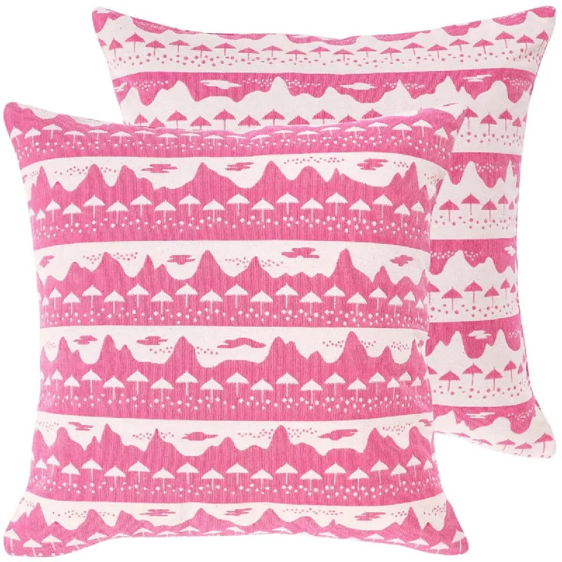 Pink Belle Mare Woven Cushion Cover