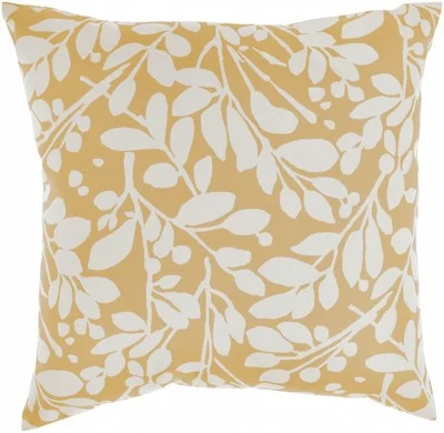 Waverly Leaf Storm 20" x 20" Yellow Indoor/Outdoor Throw Pillow