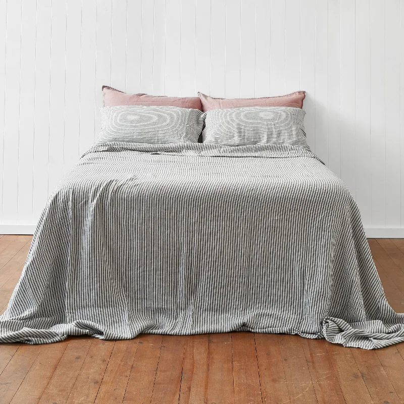 Coal Stripe Flat Sheet