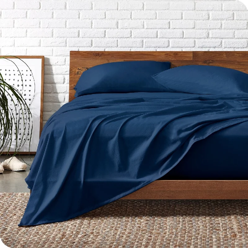 Bare Home Organic Jersey Cotton Sheet Set - Deep Pocket - Lightweight & Breathable - Bedding Sheets & Pillowcases