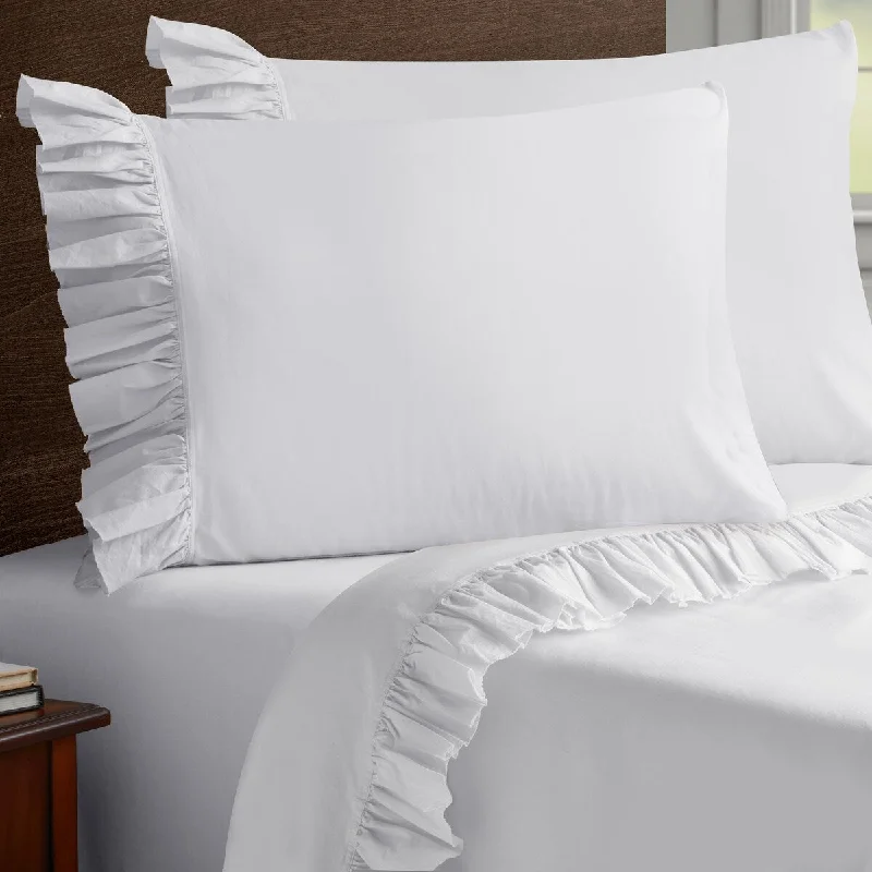 Soft Wash Vintage Ruffles 2PC Pillowcase Set-STD/QUEEN