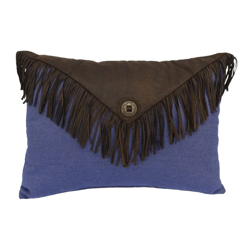 Denim Envelope Fringed Pillow