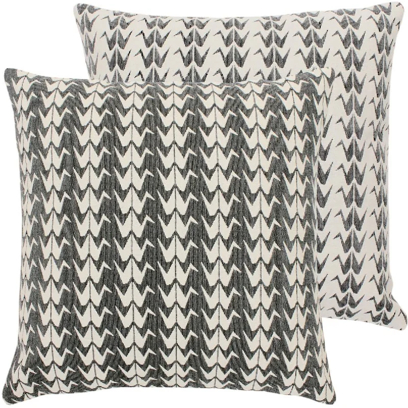 Grey Crane Woven Cushion Cover