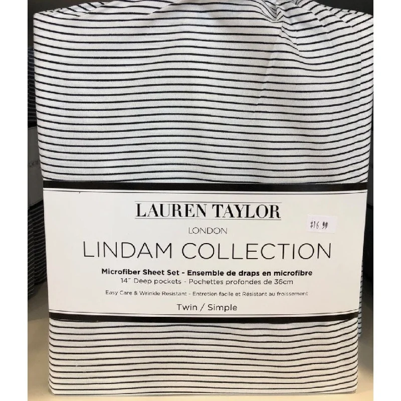 Lauren Taylor - White Stripe MF Sheet Set