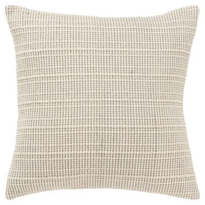 New - 20"x20" Oversize Horizontal Striped Square Throw Pillow Cover Gray - Rizzy Home