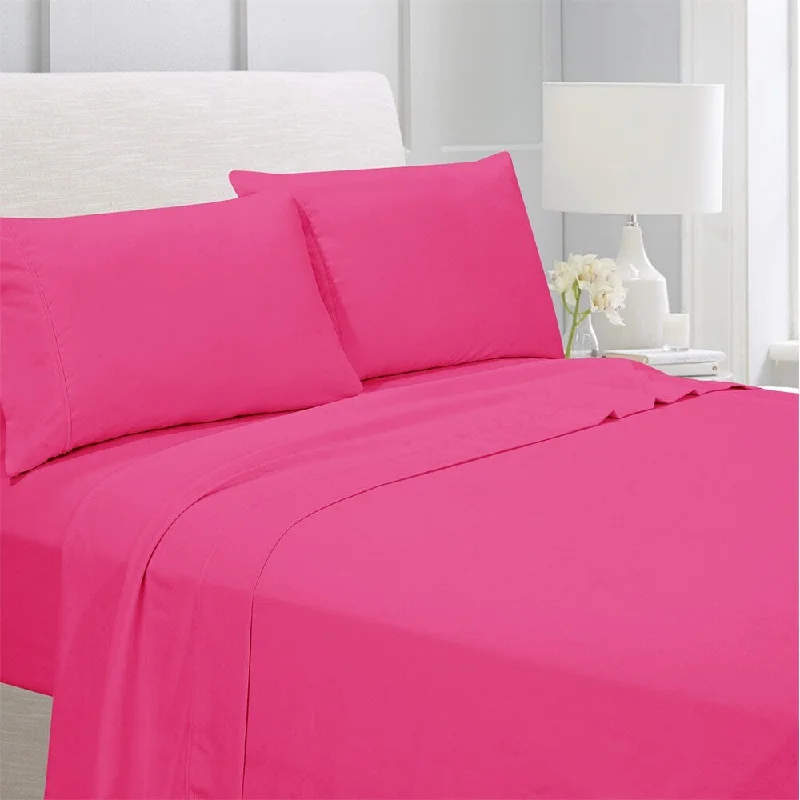 Egyptian Comfort 1800 Count 4 Piece Bed Sheet Set King Honey Pink