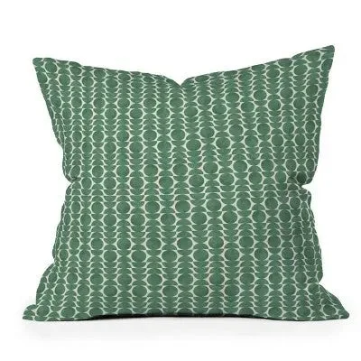 16" x 16" Moonlight Retro Scandinavian Outdoor Throw Pillow Green - Deny Designs