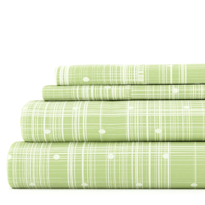 Polka Dot Moss Pattern Sheet Set Ultra Soft Microfiber Bedding