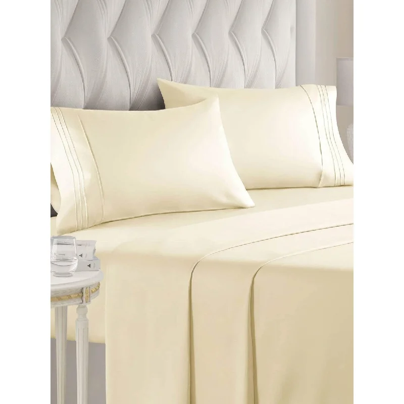 King Size 4 Piece Sheet Set - Comfy Breathable & Cooling Sheets - Hotel Luxury Bed Sheets, Extra Soft & Wrinkle Free Sheets