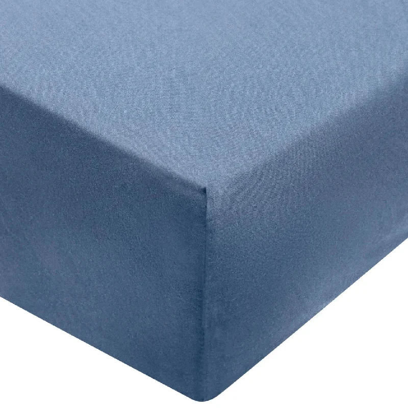 Washed Cotton Fitted Sheet | Light Blue