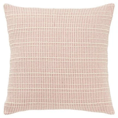 New - 20"x20" Oversize Horizontal Striped Square Throw Pillow Cover Pink - Rizzy Home