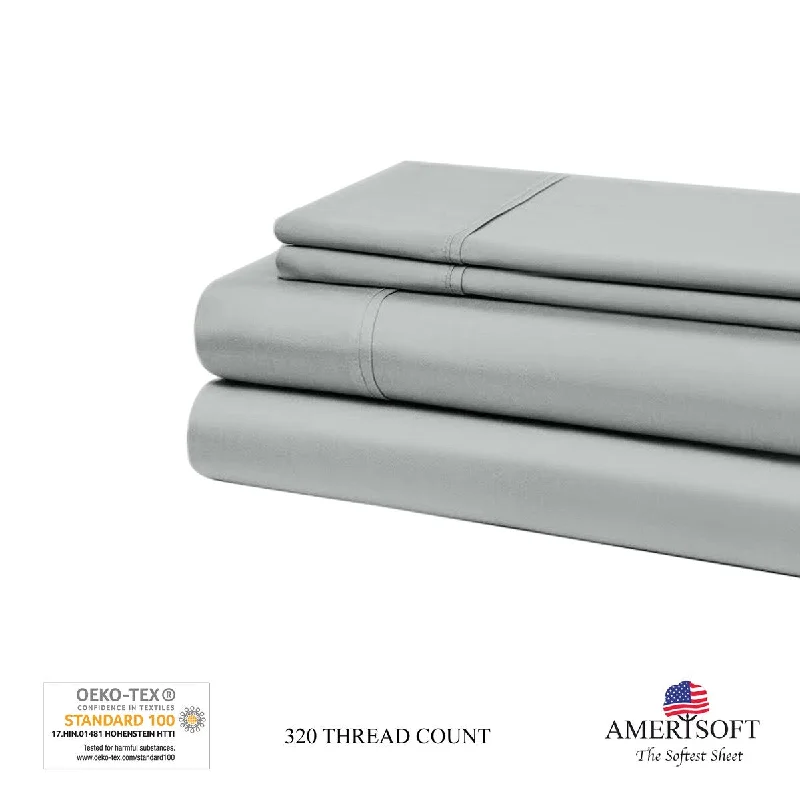 AMERISOFT 320 Thread Count Supima Cotton And Lenzing Tencel Sheet Set