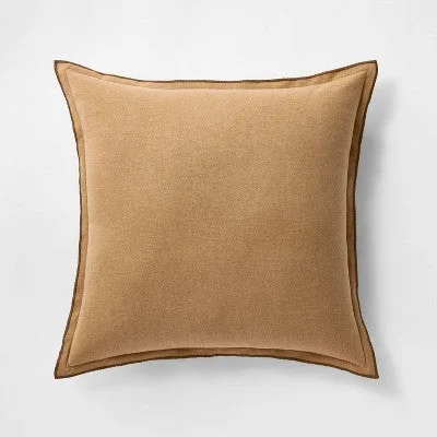 Oversized Linen Square Throw Pillow Brown - Threshold designed with Studio McGee