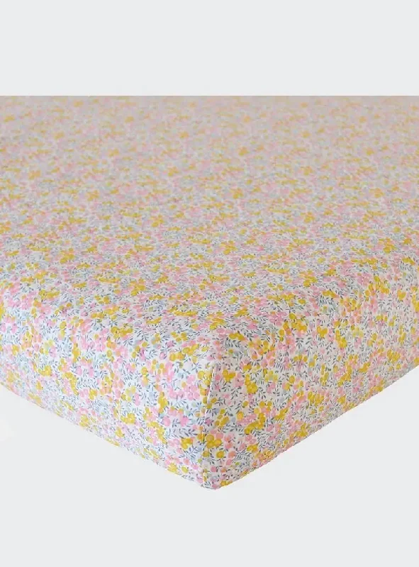 Fitted Sheet Made With Liberty Fabric WILTSHIRE BUD PINK