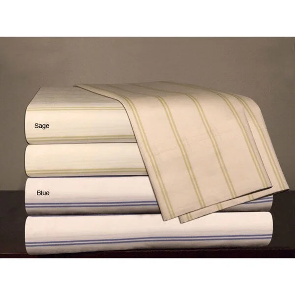 Egyptian Cotton 300 Thread Count Stripe Print Sheet Set