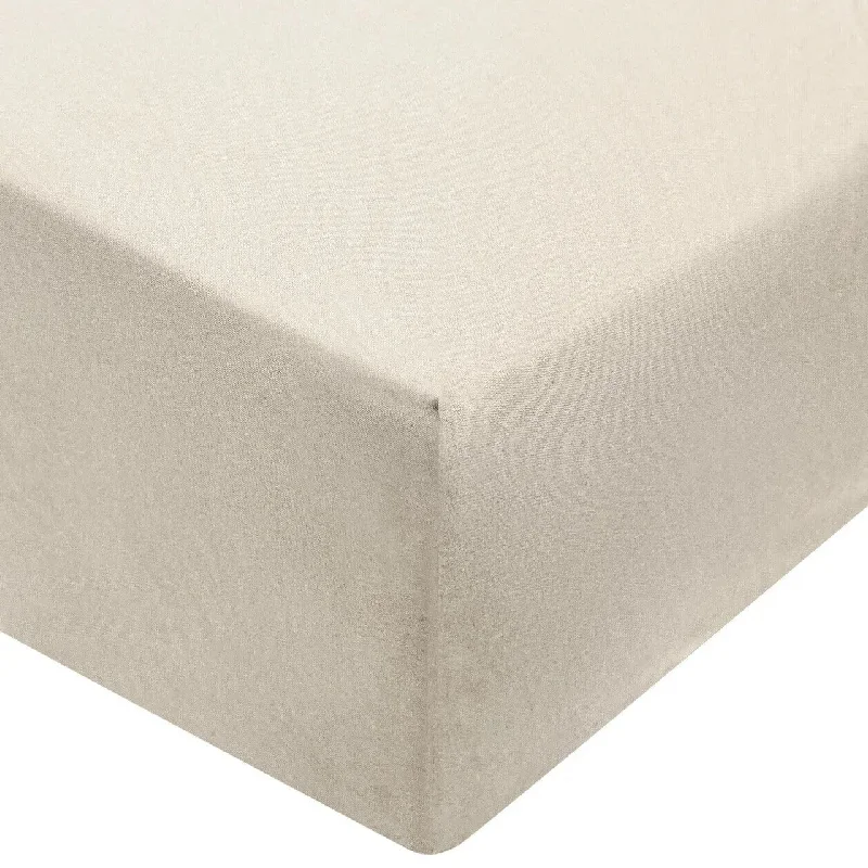 Washed Cotton Fitted Sheet | Light Beige