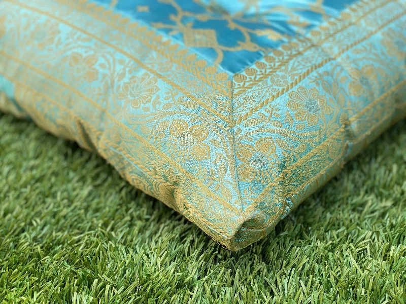 Turquoise Meditation Tufted Cushion