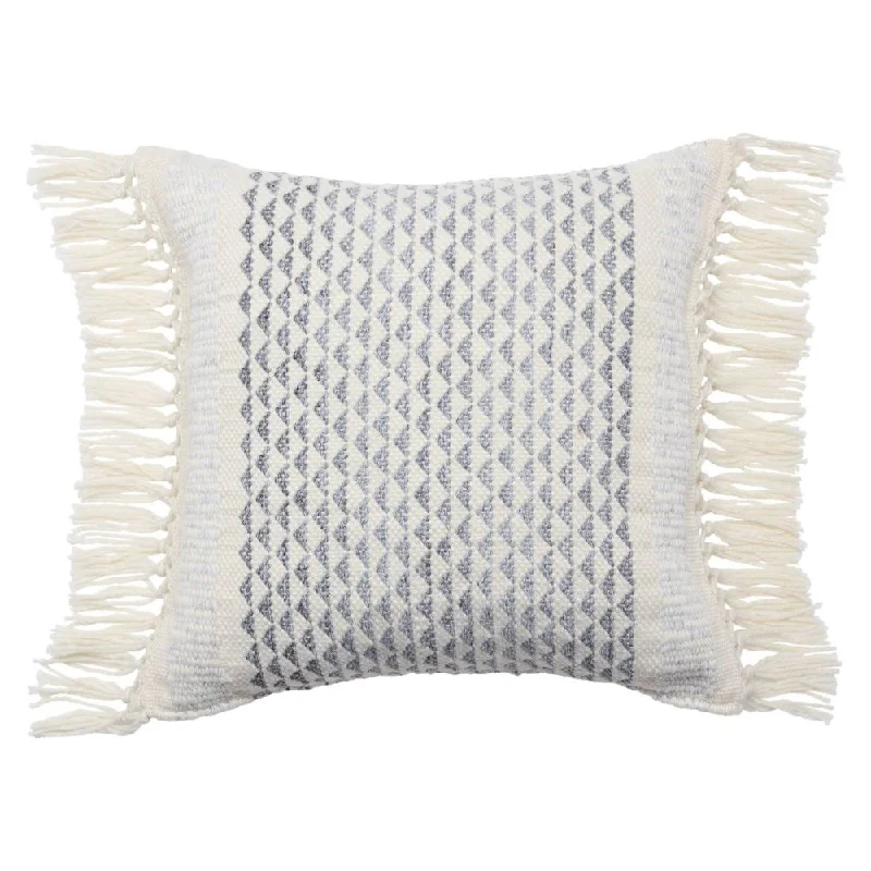 New - 18"x18" Indoor & Outdoor Vibe by Haskell Geometric Square Throw Pillow Cover Slate/Ivory - Jaipur Living