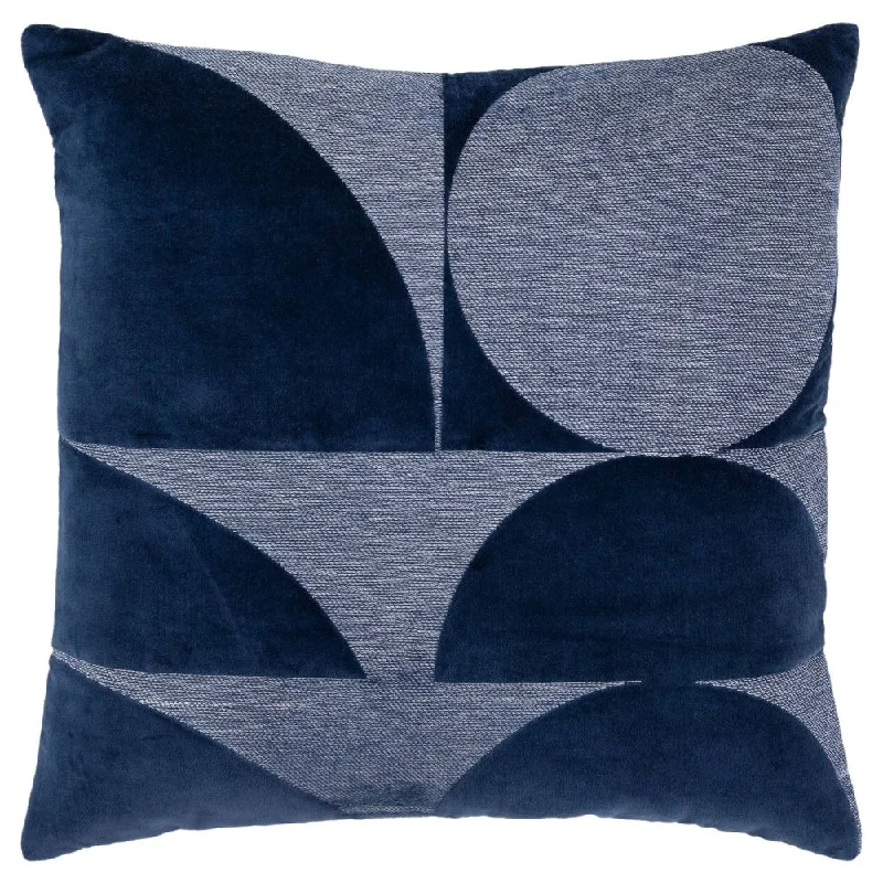 New - 20"x20" Oversize Geometric Shapes Square Throw Pillow Cover Blue - Rizzy Home