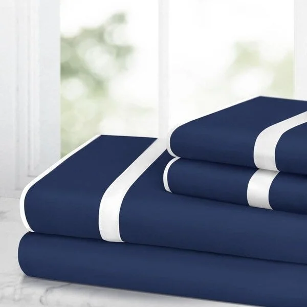 Porch & Den Santiam 4-piece Bed Sheet Set with Satin Band Trim