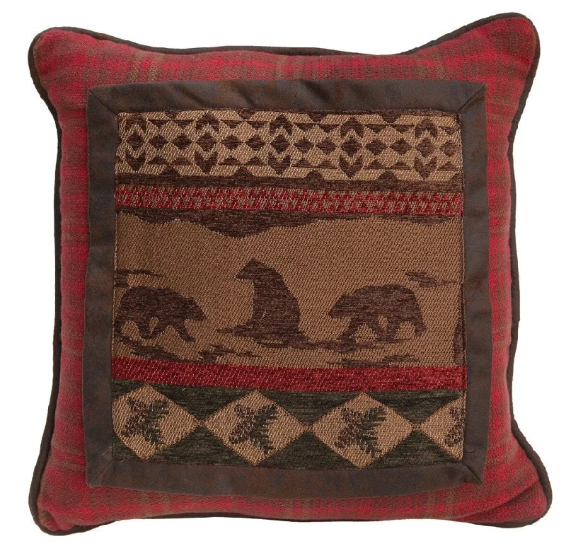 Cascade Lodge Bear Scene Pillow