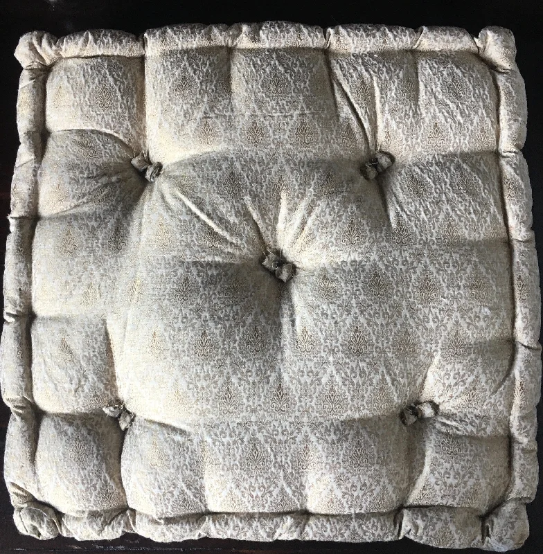 Cream Brocade floor sitting Cushion