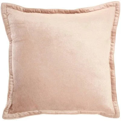 New - 20"x20" Oversize Sofia Solid Velvet Flange Square Throw Pillow Blush - Mina Victory