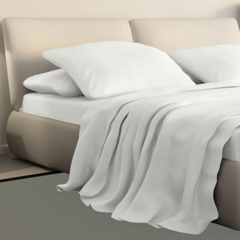 Portland Place - 300 Thread Count Bright White Queen, Combed Egyptian Cotton Sateen Sheet Sets