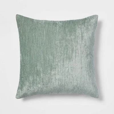 Open Box Oversized Velvet Rib Textured Square Throw Pillow Green - Threshold