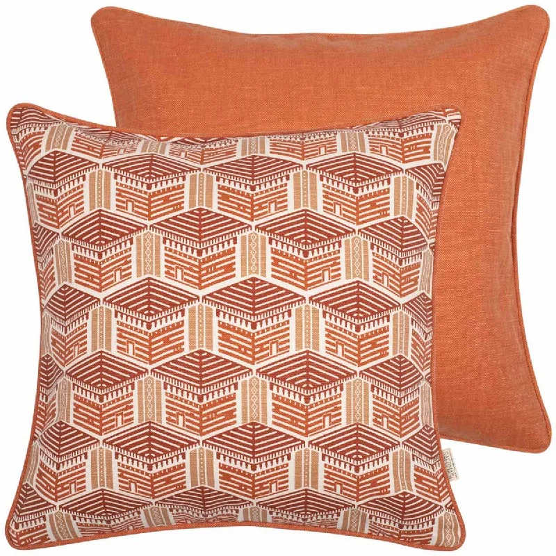 Orange Kullu House Cushion Cover