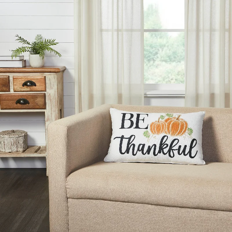 Annie Black Check Be Thankful Pillow