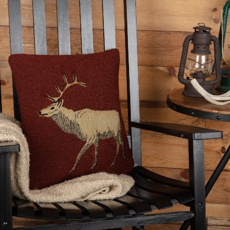 Beckham Elk Hooked Pillow