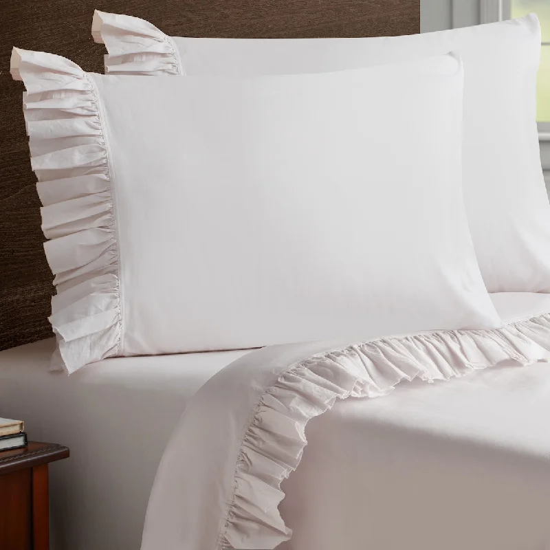 Soft Wash Vintage Ruffles 2PC Pillowcase Set - KING