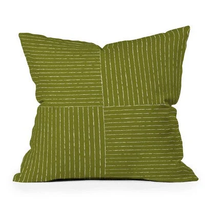 New - 16"x16" Summer Sun Home Art Line Square Throw Pillow Green - Deny Designs