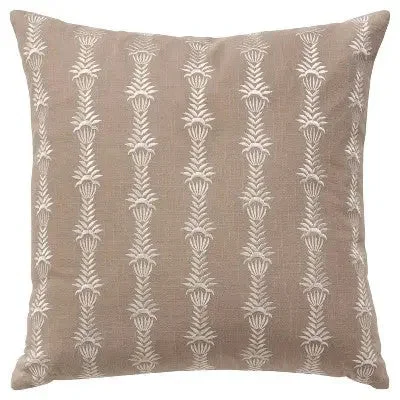 20"x20" Oversize Botanical Striped Square Throw Pillow Cover Taupe - Rizzy Home