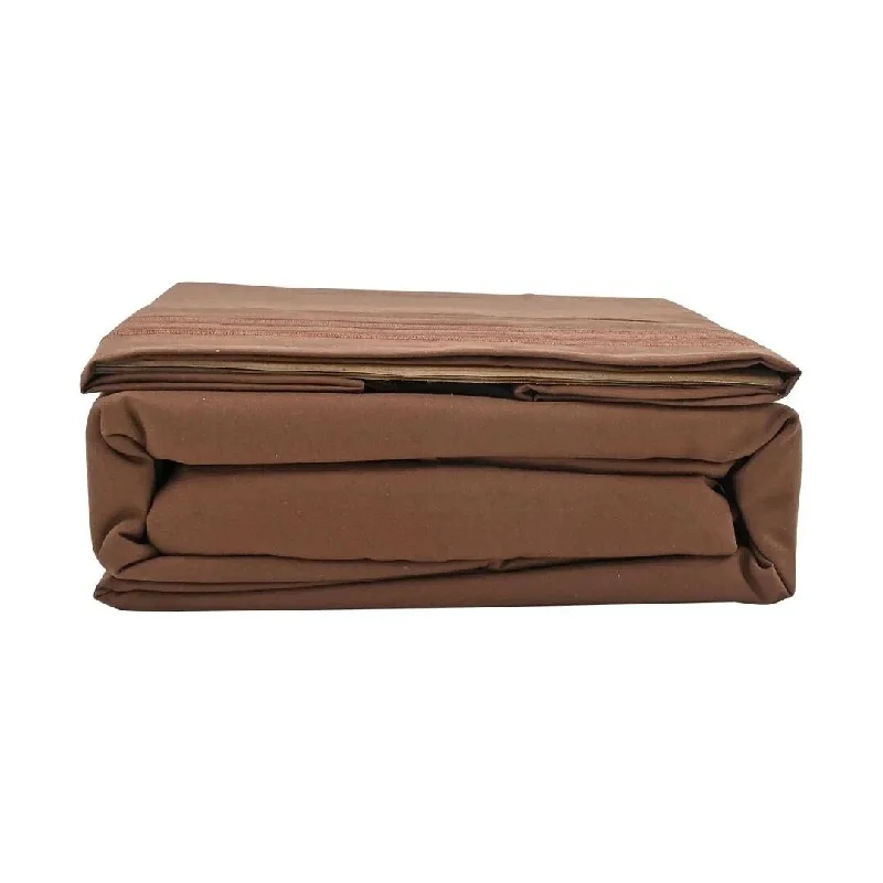 Shop LC 2200 Series 80 GSM Brown Microfiber 4pc Sheet Set -King Gifts