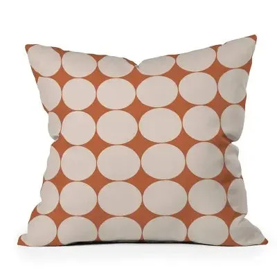 18" x 18" Color Poems Circular Minimalism Outdoor Throw Pillow Orange - Deny Designs