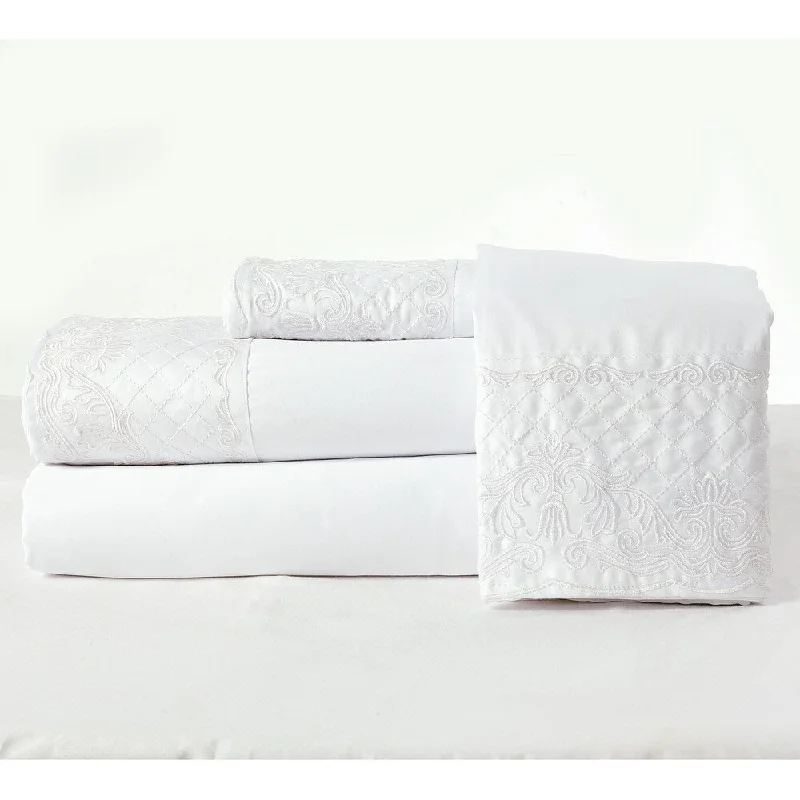 Blooming Lace 300 Thread Count Cotton Sateen Bed Sheet Set