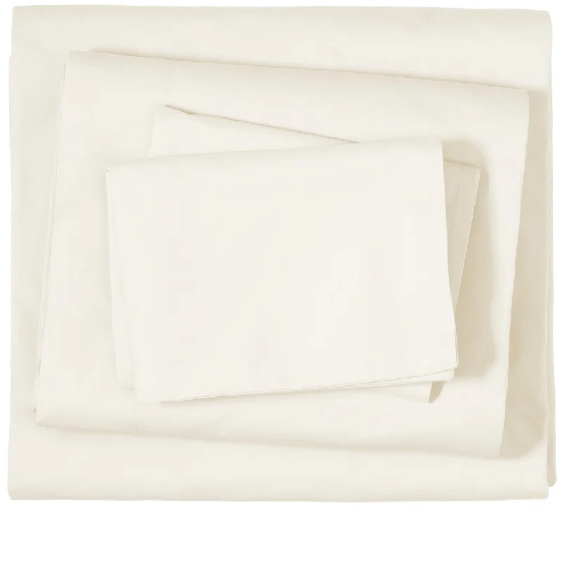 Bare Home 100% Organic Cotton Sheet Set - Crisp Percale Weave - Lightweight & Breathable