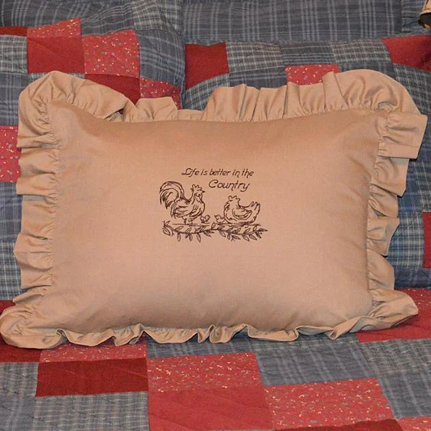 Life Is Better In The Country Embroidered Pillow