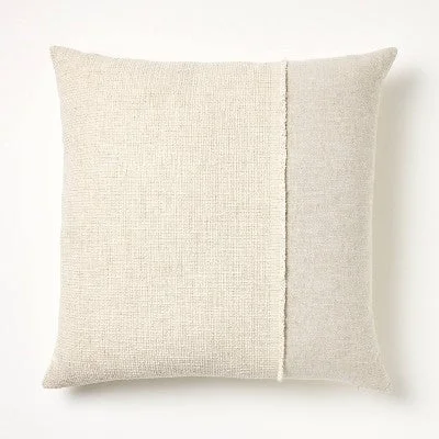 New - Oversized Pieced Square Throw Pillow Cream/Neutral - Threshold designed with Studio McGee