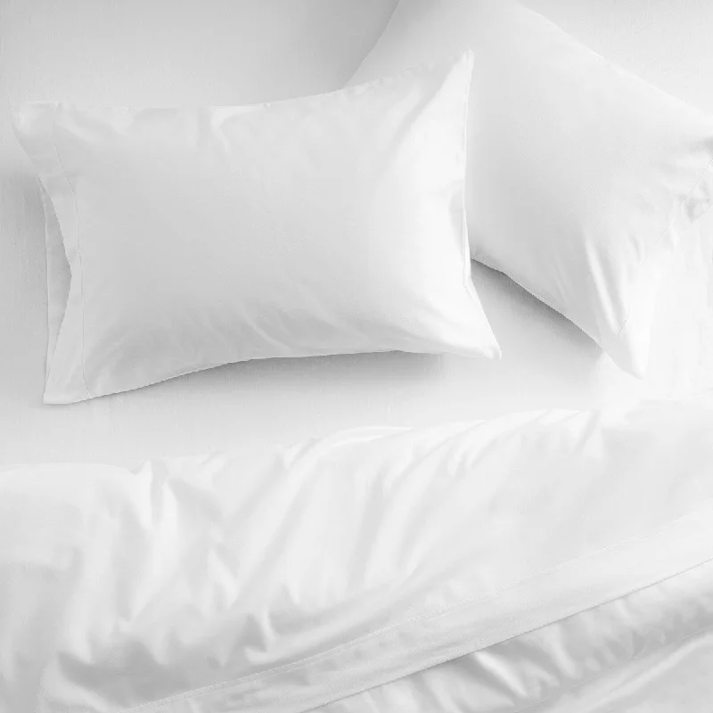 Solid Cotton Percale Flannel Sheet Set