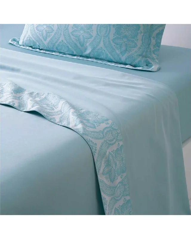 Yves Delorme Nil Bleu Flat Sheet