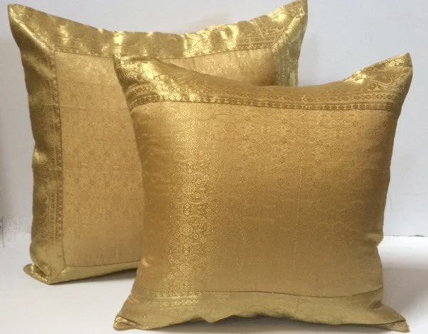 Indian sari pillows Cover Champagne Raj