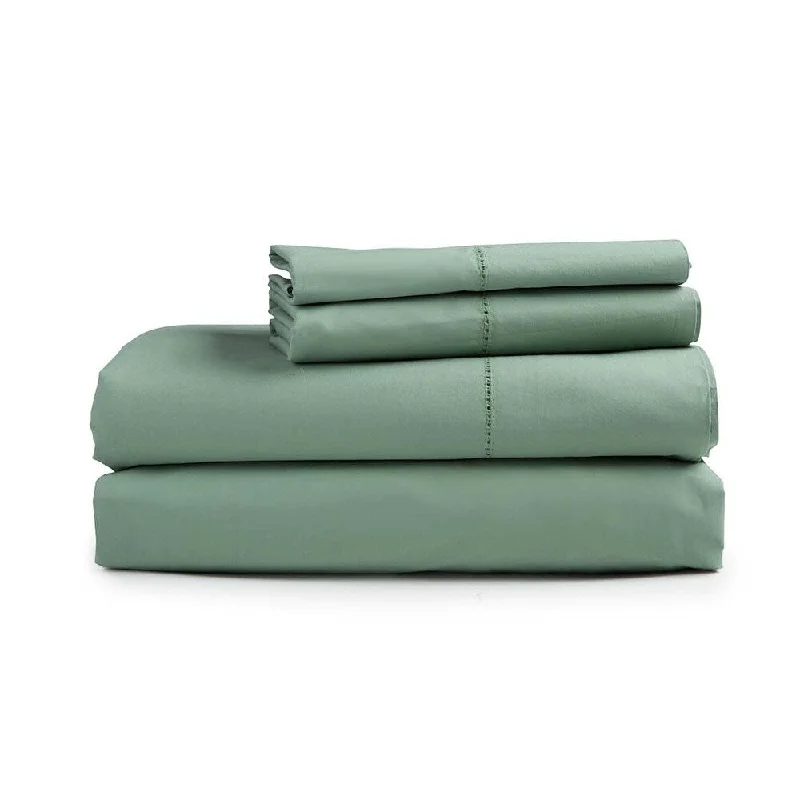 King Signature Cotton Percale Sheet Set - Tarragon