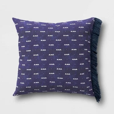 New - 22"x22" Arete Outdoor Throw Pillow Navy Blue - Threshold