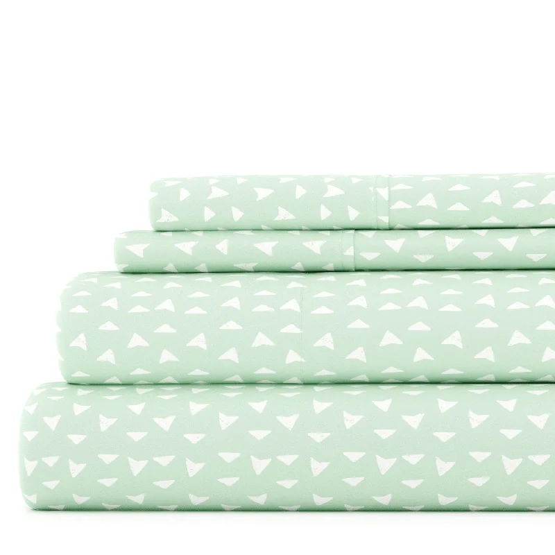 Urban Arrows Jade Pattern Sheet Set Ultra Soft Microfiber Bedding, Queen